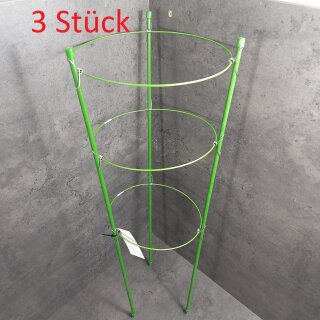 3 Stück Pflanzenstütze 60cm 3-Ringe