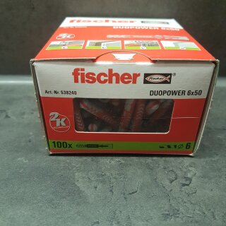 100 Stück (1Pack) fischer Duopower Dübel 6 x 50