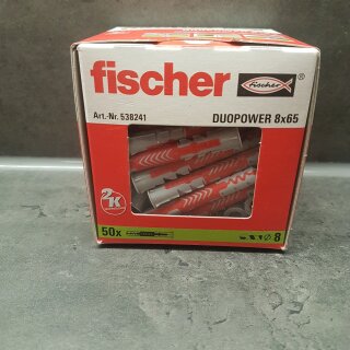 50 Stück ( 1 Pack) fischer Duopower Dübel 8 x 65