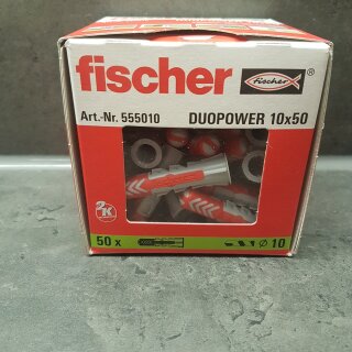 50 Stück (1 Pack) fischer Duopower Dübel 10 x 50