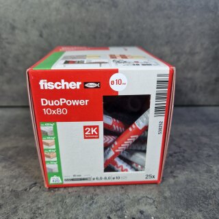 25 Stück (1Pack) Fischer Duopower Dübel 10 x 80