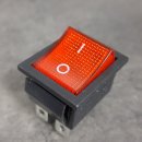 3 Stück Mini-Wippschalter 4pol E/A AC250V/15A rot bel.