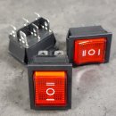 3 Stück Mini-Wippschalter 6pol E/A/E AC250V/10A rot