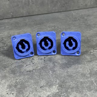 3 Stück NEUTRIK NAC3MPA Powercon Einbaubuchse blau