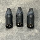 3 Stück  NEUTRIK NC3MXX-BAG XLR 3 pol Stecker male schwarz
