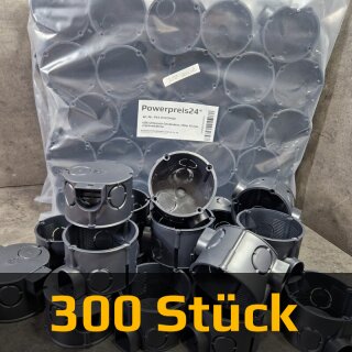 300 Stück Unterputz Geräte Schalterdose schwarz "flach"