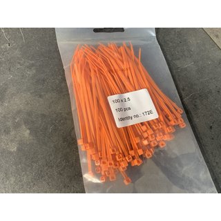 300 Stück Kabelbinder (3VE) 2,5 x 100 mm orange