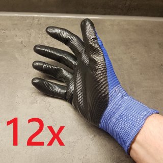 12 Paar  Handschuhe Aqua Grip L