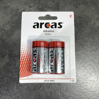 2 Stück Batterien Arcas LR14 AM2  1,5 V Baby
