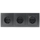 Flair Anthrazit matt Steckdosen-Block 3fach+USB-C/USB-A