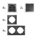 Flair Anthrazit matt Schalter-Steckdosenset Standart 20tlg