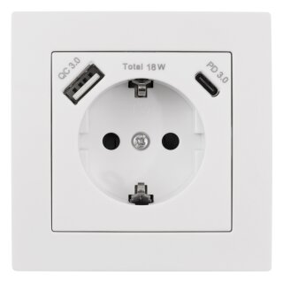 Flair Weiss matt Steckdose USB-A/USB-C