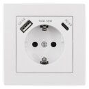 Flair Weiss matt Steckdose USB-A/USB-C