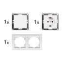 Flair Weiss matt Schalter-Steckdosenset Tür 2fach Profi