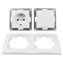 Flair Weiss matt Schalter-Steckdosenset Tür 2fach Profi
