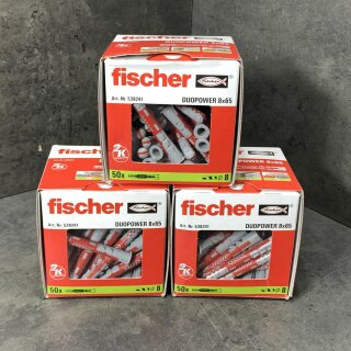 150 Stück ( 3 Pack) fischer Duopower Dübel 8 x 65