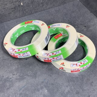 3 Rollen Feinkreppklebeband GREEN CORE 19mm x 50m