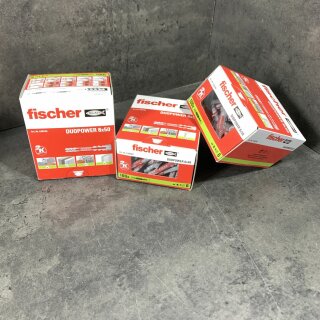 300 Stück (3Pack) fischer Duopower Dübel 6 x 50