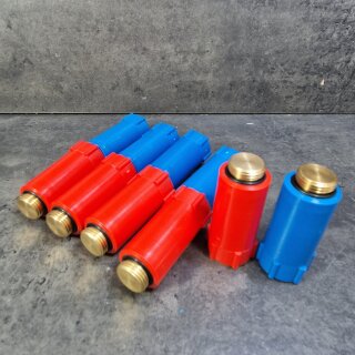 10 Stück KS-BAUSTOPFEN Set 1/2" mit Messingeinsatz ROT / BLAU