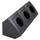Flair Schwarz matt Steckdosen-Block 3fach+2xUSB
