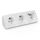Flair Weiss matt Steckdosen-Block 3fach+USB-C/USB-A