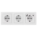 Flair Weiss matt Steckdosen-Block 3fach+USB-C/USB-A