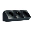 Flair Schwarz matt Steckdosen-Block 3fach+USB-C/USB-A