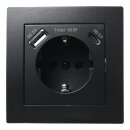 Flair Schwarz matt Steckdose USB-A/USB-C