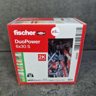 50 Stück (1Pack) fischer Duopower Dübel 6 x 30...