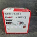 25 Stück (1Pack) fischer Duopower Dübel 10 x 50 mit Schrauben