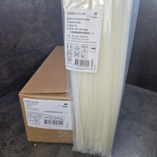 1000 Stück Kabelbinder  4,8 x 360 weiss/natur DQ