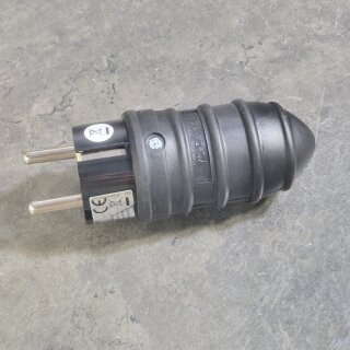 Gummi-Schutzkontaktstecker McPower, schwarz
