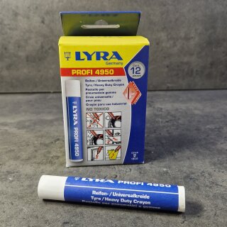 12 Stück Lyra Reifenkreide MARK-ALL 4950 weiss