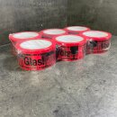 6 Rollen Warnklebeband "Vorsicht Glas" rot 48mm...