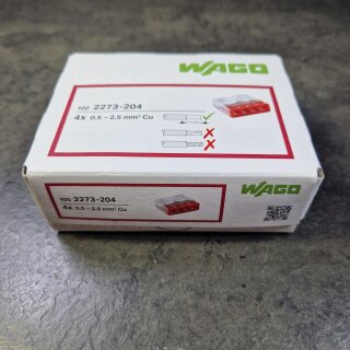 Wago Steckklemme 4 fach rot 2273-204 (100)