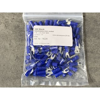 Gabel-Kabelschuh isoliert 1,5-2,5mm² M3 blau  VE100