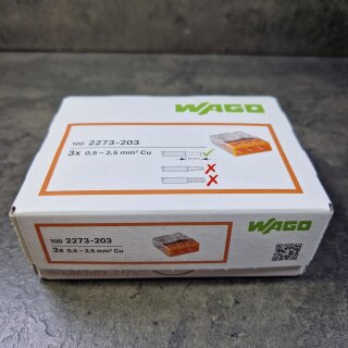 Wago Steckklemme 3fach orange 2273-203 (100)