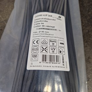 Kabelbinder (100) 4,8 x 360 mm schwarz