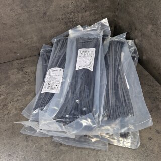 1000 Stück Kabelbinder 4,8 x 300 mm schwarz DQ