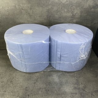 2 Rollen Putztuchrolle blau 500 Blatt 22x38