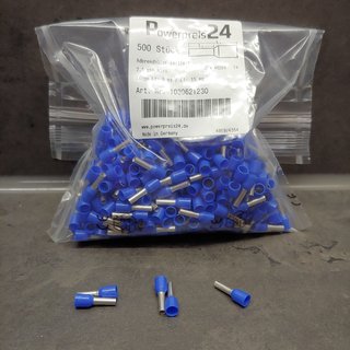 Aderendhülse isoliert 2,5 mm² blau VPE500