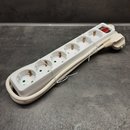 6 fach Steckdosenleiste 1,4m  weiss mit Schalter