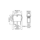 Mini-Wippschalter 3pol E/A AC250V/15A schwarz bel.(3)