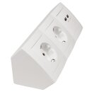 Flair Weiss matt Steckdosen-Block 2fach+2xUSB