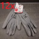 12 Paar Handschuhe Nylon Grau XL/10