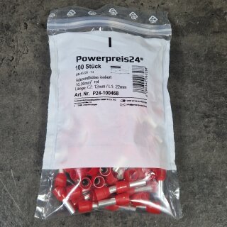 Aderendhülse isoliert 10,00 mm² rot VPE100