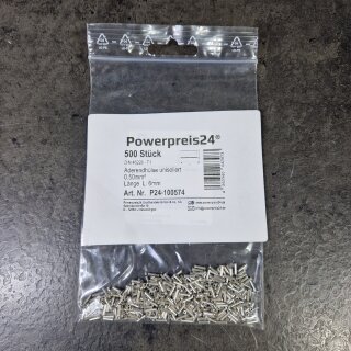 Aderendhülse unisoliert 0,50 mm² VPE500