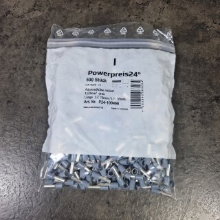 Aderendhülse isoliert 4,00 mm² grau VPE500
