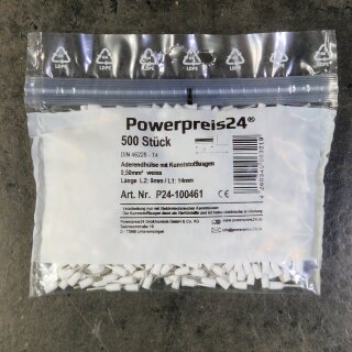 Aderendhülse isoliert 0,50 mm² weiss VPE500