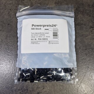 Twin-Aderendhülse isoliert 2x1,50 mm² schwarz...